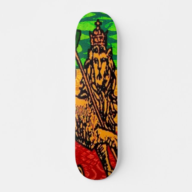 Skateboard Drapeau Rasta Lion de Juda (Devant)