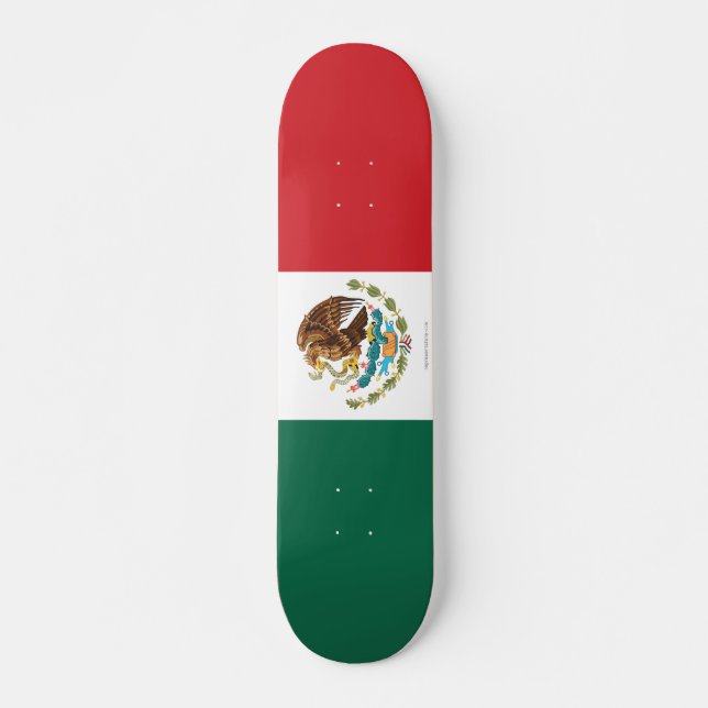 Skateboard Drapeau simple du Mexique (Devant)
