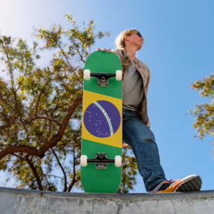 Skateboard Drapeau stylisé du Brésil