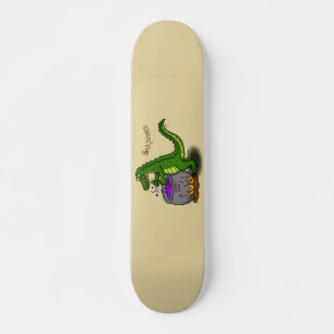 Skateboard Drôle alligator vert cuisine dessin animé