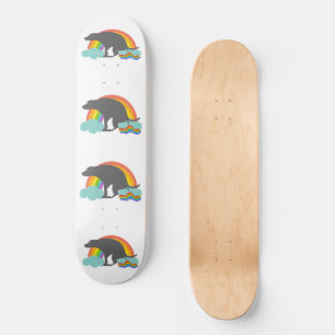 Skateboard Drôle arc-en-ciel Chien