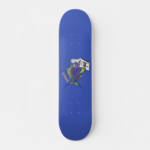 Skateboard Drôle caricature de poisson de pêcheur
