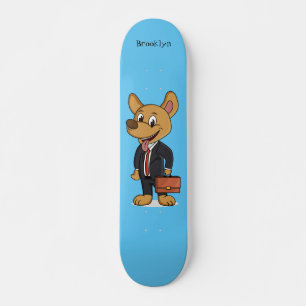 Skateboard Drôle chien en costume d'entreprise dessin animé