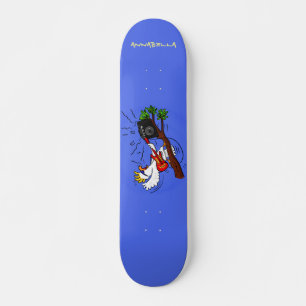Skateboard Drôle cockatoo jouant de la guitare rock dessin an