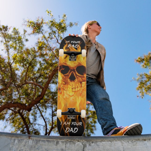 Skateboard Drôle crâne gothique Patinage (Extérieur 1)