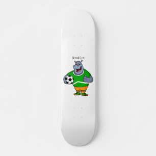 Skateboard Drôle de joueur de football hippo dessin humoristi