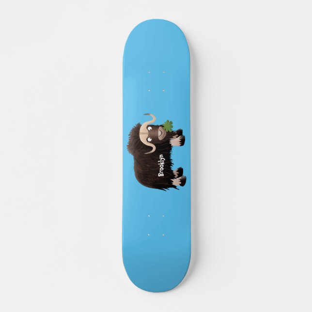 Skateboard Drôle dessin animé de boeuf musqué (Devant)