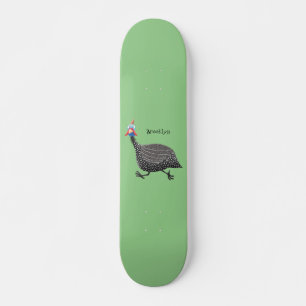 Skateboard Drôle dessin animé d'oiseau de Guineafowl