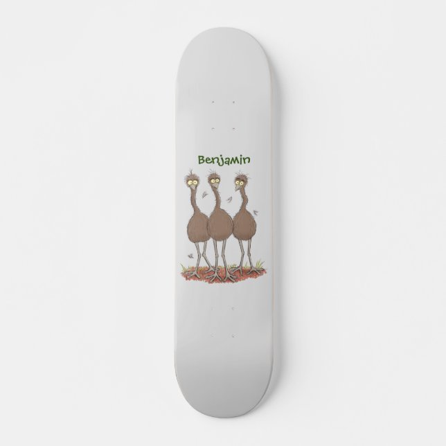 Skateboard Drôle dessin animé du trio australien emu (Devant)