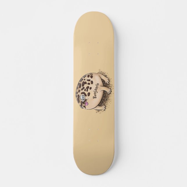 Skateboard Drôle dessin de grenouille à pluie dans le désert (Devant)
