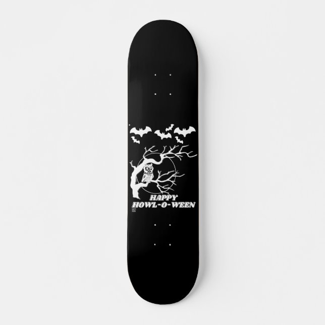 skateboard drôle "HAPPY HOWL-O-WEEN" (Devant)