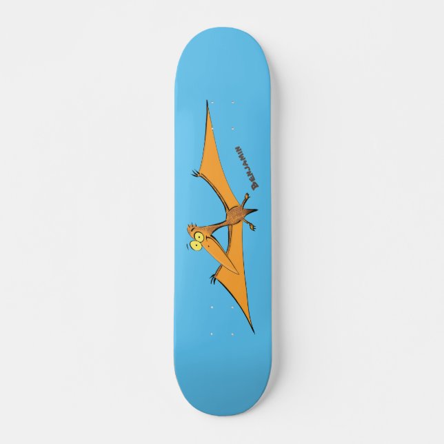 Skateboard Drôle mignon dessin animé de pterodactyle volant o (Devant)