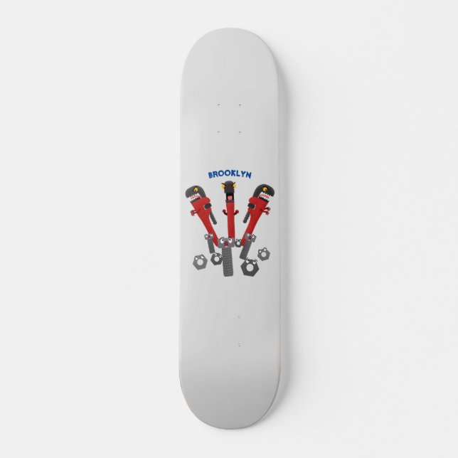 Skateboard Drôle outil monstre de clé humour dessin animé (Devant)