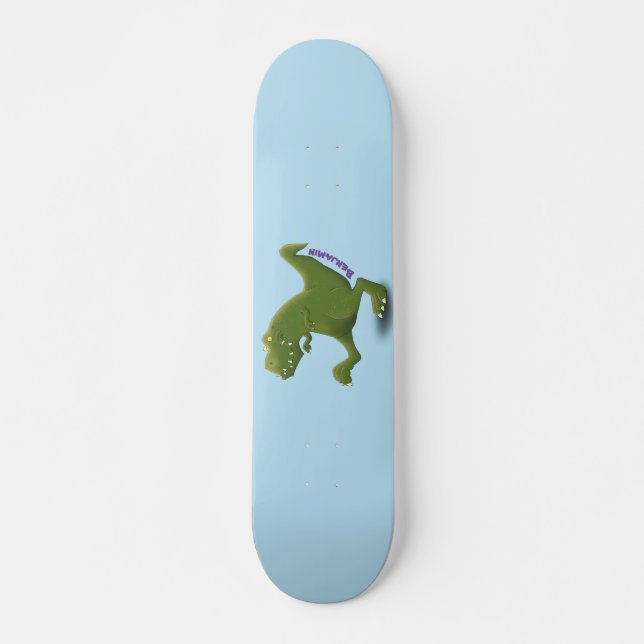 Skateboard Drôle T rex dinosaure dessin animé humour (Devant)