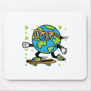Skateboard Earth Day Umwelt Mousepad