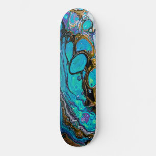 Skateboard Eau et pierres de la rivière Turquoise Art abstrai