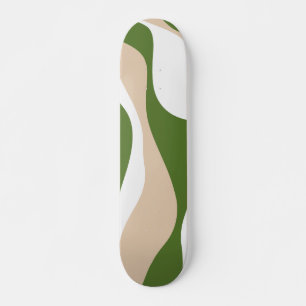 Skateboard Ebb et flux 4 - Blanc, Sable et Palm Green