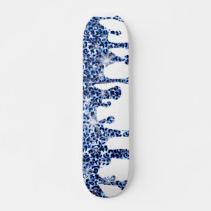 Skateboard Éclats bleus au guépard