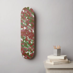Skateboard Eclectique Mod Retro Motif de Noël géométrique