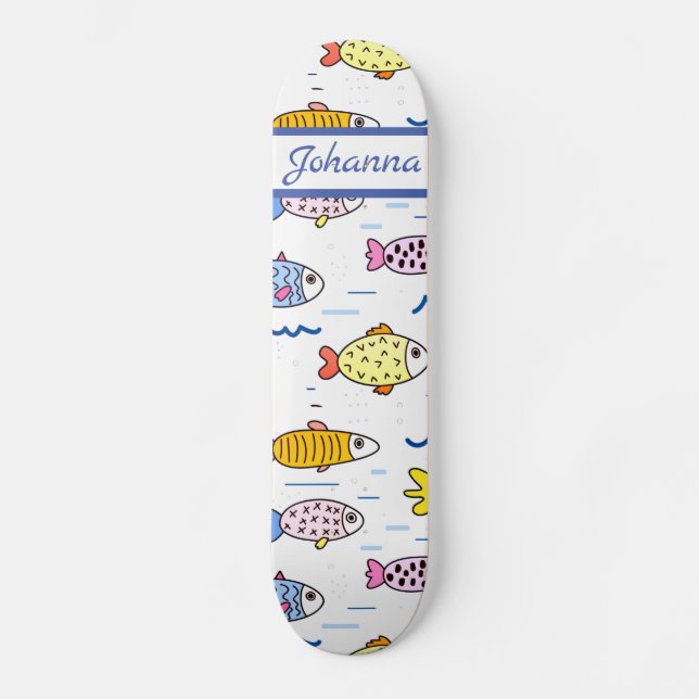 Skateboard École colorée de poisson (Recto)