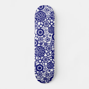 Skateboard Écosystème - Marine profonde en blanc