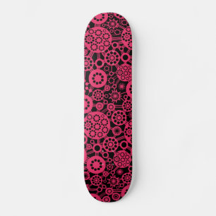 Skateboard Écosystème - Rouge néon sur noir