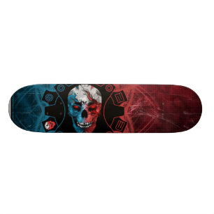 Skateboard ÉDITION LIMITÉE :  Crâne bleu et rouge