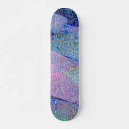 Skateboard Effet en cuir poli avec peinture usée, bleu