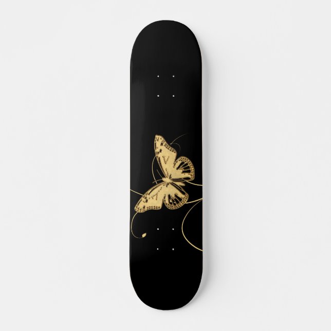 Skateboard effet papillon noir (Devant)