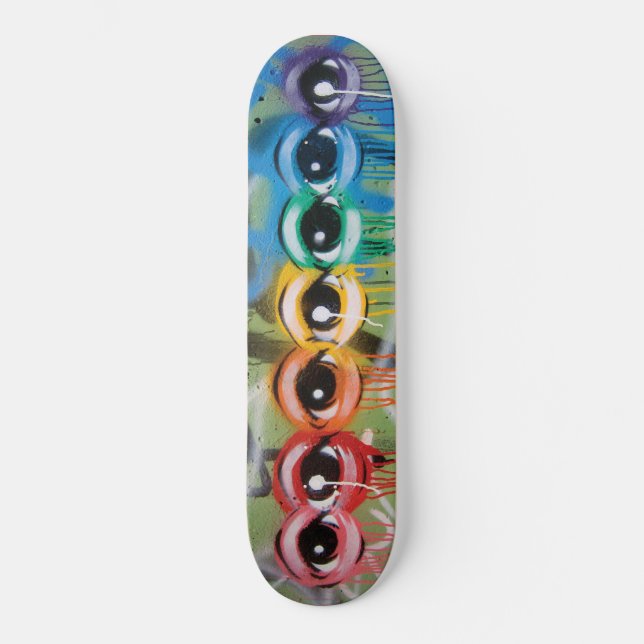 Skateboard Égouttement d'Eyez d'arc-en-ciel (Recto)