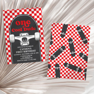 Skateboard Ein Cooler Typ 1. Geburtstag Einladung