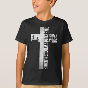 Skateboard Ein Ganz Teil Von Jesus Kreuz Glauben V T-Shirt