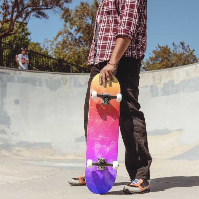 Skateboard Electric Light Lines Gradient Abstract. (Extérieur 2)