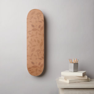 Skateboard Élégant Brown Abstrait Feuilles d'automne Motif