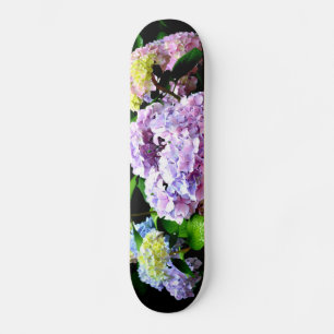 Skateboard Elégant jardin rose violet bleu hydrangée fleurie