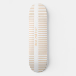 Skateboard Élégant 'Meilleur Papa' Personnalisé à Rayures