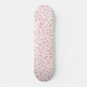 Skateboard Élégant Rose Parties scintillant d'or Leopard Post