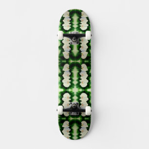 Skateboard Elégante aquarelle Orchidées, vert botanique