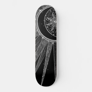 Skateboard Elégante conception en noir de la lune de soleil 