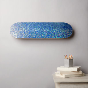 Skateboard Elégante Parties scintillant bleue Nom personnalis