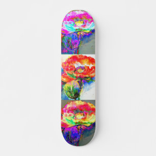 Skateboard Elégante peinture abstraite à l'aquarelle rouge