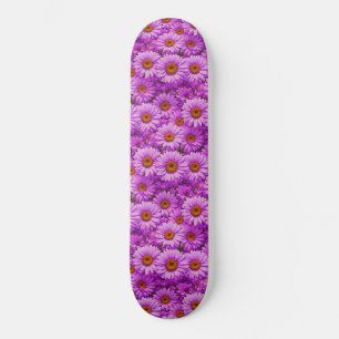 Skateboard Élégantes marguerites florales magenta rose foncé