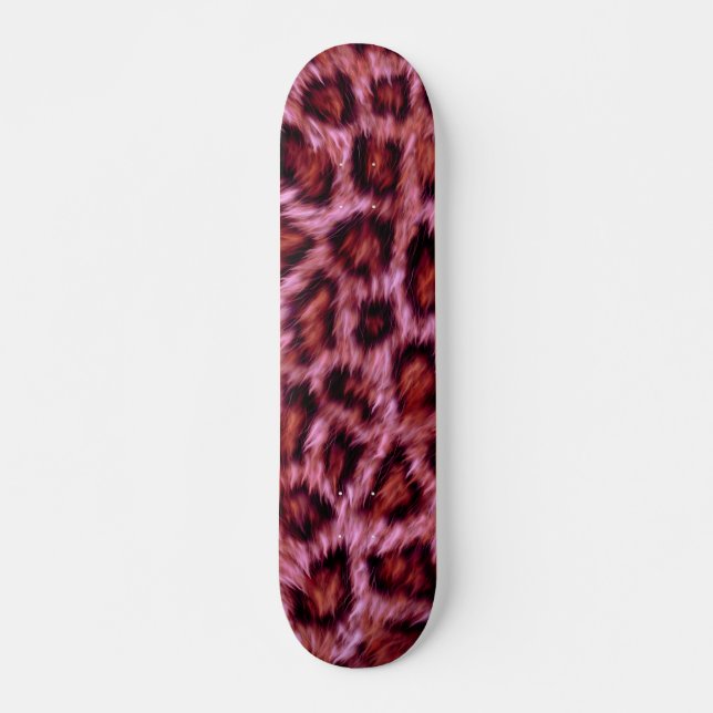 Skateboard empreinte de guépard rose (Devant)