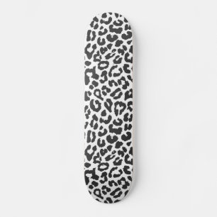 Skateboard Empreinte de léopard noir et blanc Motifs de peau 