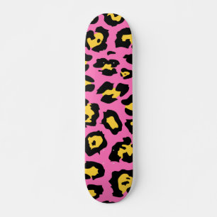 Skateboard Empreinte de léopard rose