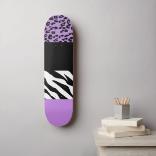 Skateboard Empreinte de léopard, Zebra Print, Poster de anima