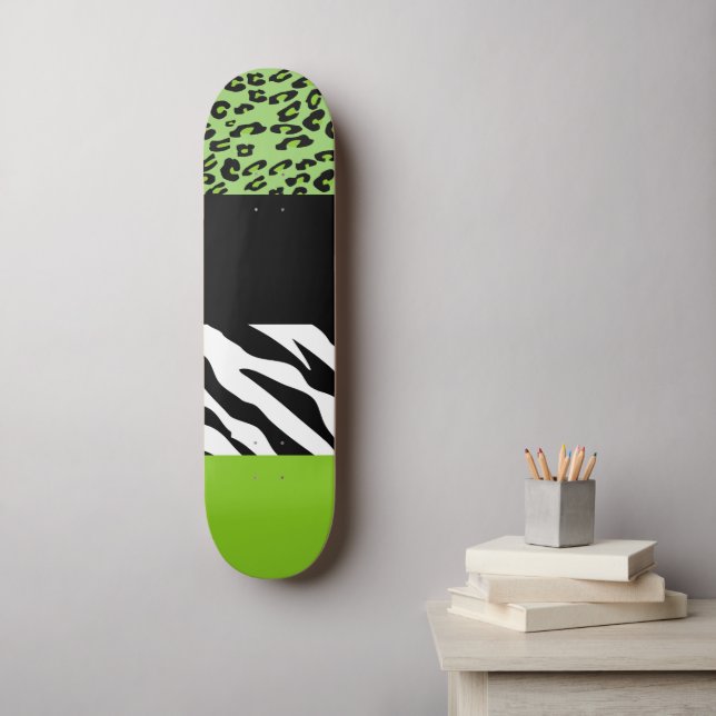 Skateboard Empreinte de léopard, Zebra Print, Poster de anima (Art mural)