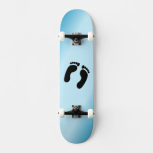 Skateboard Empreintes nues bleu