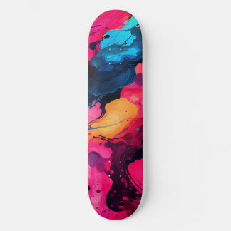 Skateboard Encre colorée