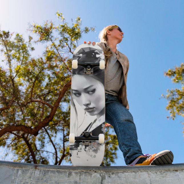 Skateboard Encre noire geisha (Extérieur 1)